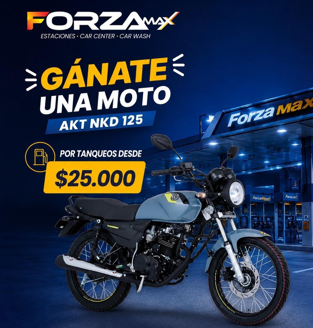 Gánate una Moto AKT NKD 125 - Sorteo FORZAMAX 2026